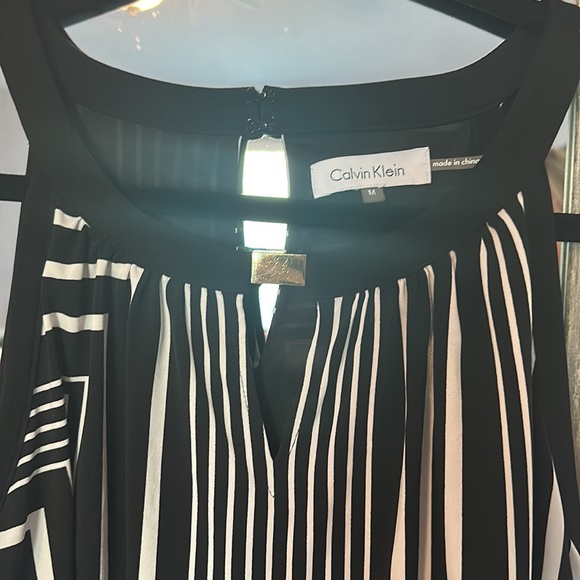 Calvin Klein beautiful black and white sleeveless maxi dress size medium! - Picture 2 of 5